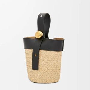Loewe - 2025 Mini Pebble Bag in Raffia in Natural/Black - Brand New with Tags!